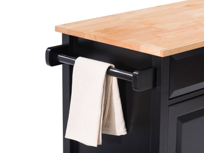 black Kitchen Cart on Wheels Chase Collection detail image by CorLiving#color_black