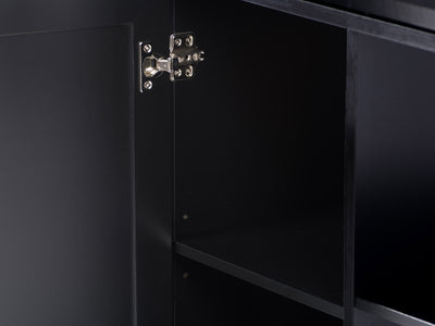 black Kitchen Cart on Wheels Chase Collection detail image by CorLiving#color_black