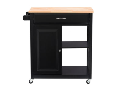 black Kitchen Cart on Wheels Chase Collection product image by CorLiving#color_black