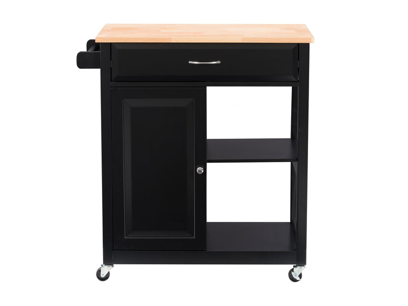 black Kitchen Cart on Wheels Chase Collection product image by CorLiving