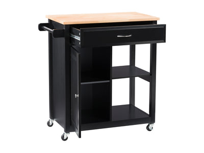 black Kitchen Cart on Wheels Chase Collection product image by CorLiving#color_black
