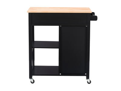 black Kitchen Cart on Wheels Chase Collection product image by CorLiving#color_black