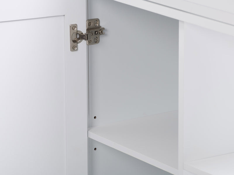 white Kitchen Cart on Wheels Chase Collection detail image by CorLiving