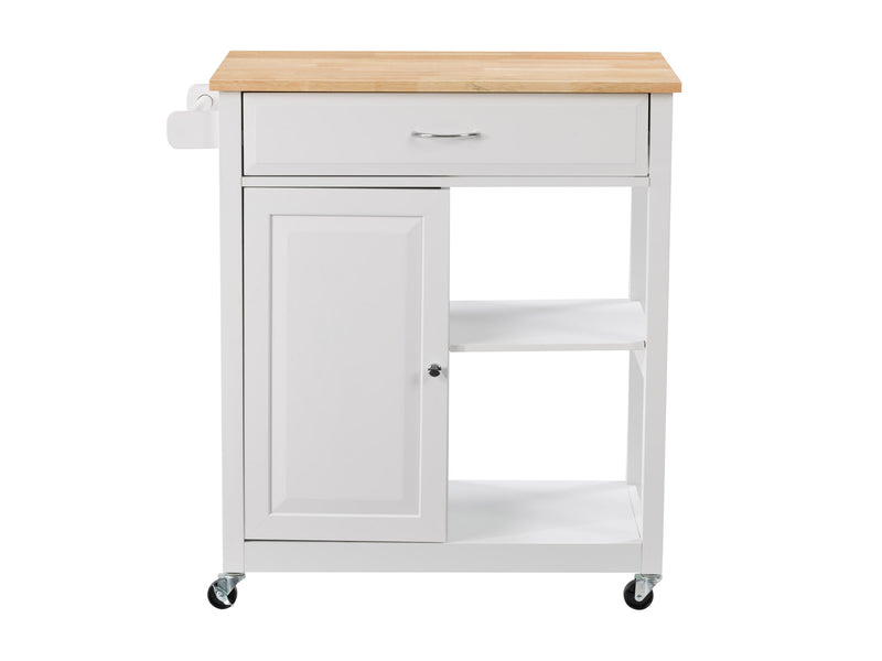 white Kitchen Cart on Wheels Chase Collection product image by CorLiving