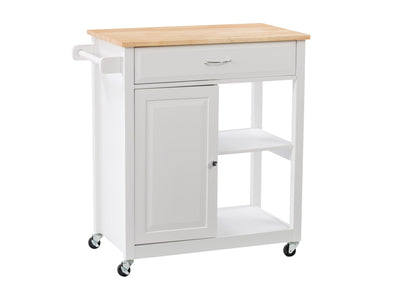 white Kitchen Cart on Wheels Chase Collection product image by CorLiving#color_white