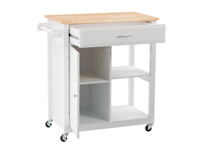 white Kitchen Cart on Wheels Chase Collection product image by CorLiving#color_white