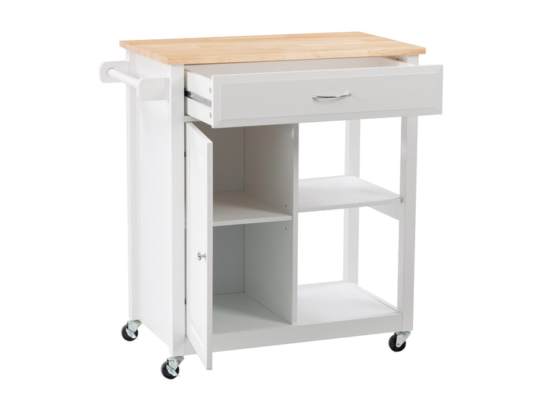 white Kitchen Cart on Wheels Chase Collection product image by CorLiving