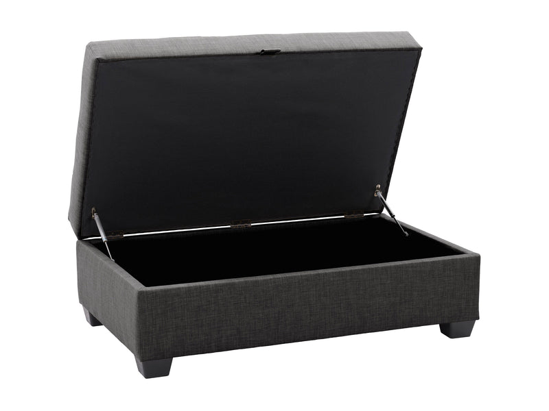 grey Tufted Storage Bench Antonio Collection product image by CorLiving