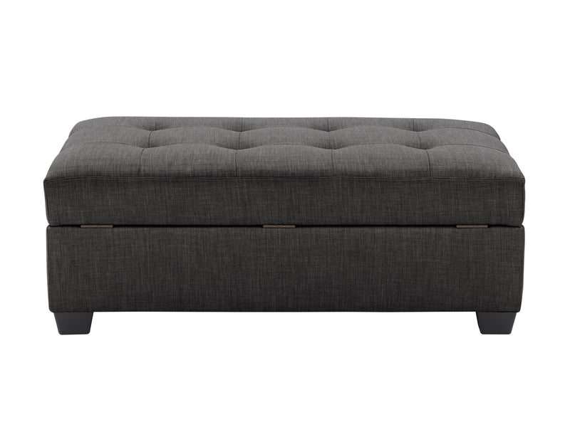 grey Tufted Storage Bench Antonio Collection product image by CorLiving