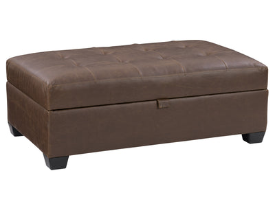 dark brown Tufted Ottoman with Storage Antonio Collection product image by CorLiving#color_antonio-dark-brown