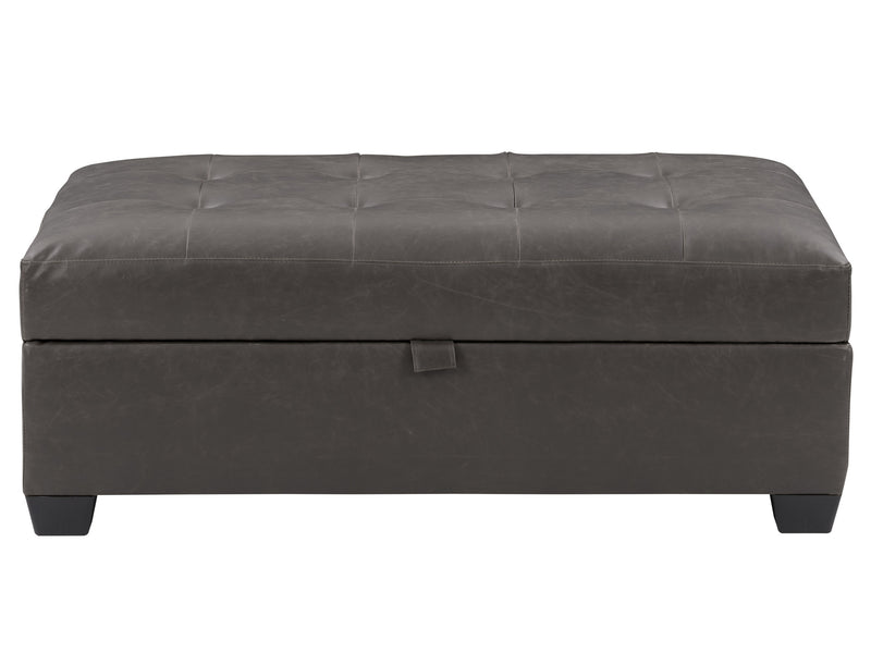 dark grey Tufted Ottoman with Storage Antonio Collection product image by CorLiving