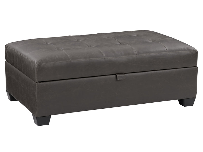 dark grey Tufted Ottoman with Storage Antonio Collection product image by CorLiving