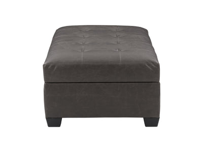 dark brown Tufted Ottoman with Storage Antonio Collection product image by CorLiving#color_antonio-dark-grey