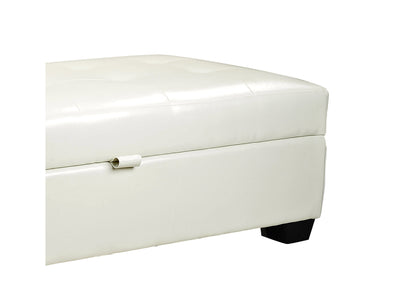 white Tufted Ottoman with Storage Antonio Collection detail image by CorLiving#color_antonio-white