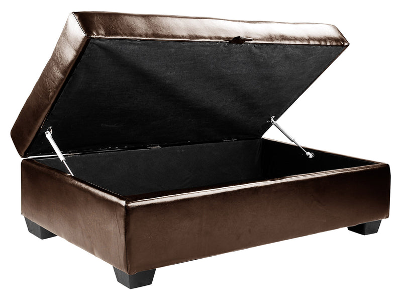 brown Tufted Ottoman with Storage Antonio Collection product image by CorLiving