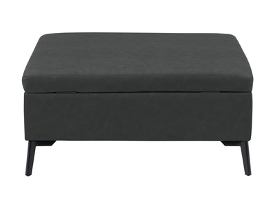 black Mid-Century Modern Ottoman Linden Collection product image by CorLiving#color_linden-black