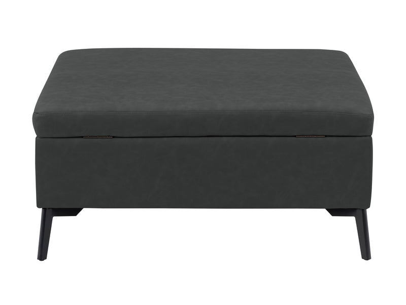 black Mid-Century Modern Ottoman Linden Collection product image by CorLiving