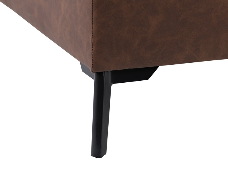 dark brown Mid-Century Modern Ottoman Linden Collection detail image by CorLiving