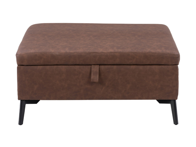 dark brown Mid-Century Modern Ottoman Linden Collection product image by CorLiving