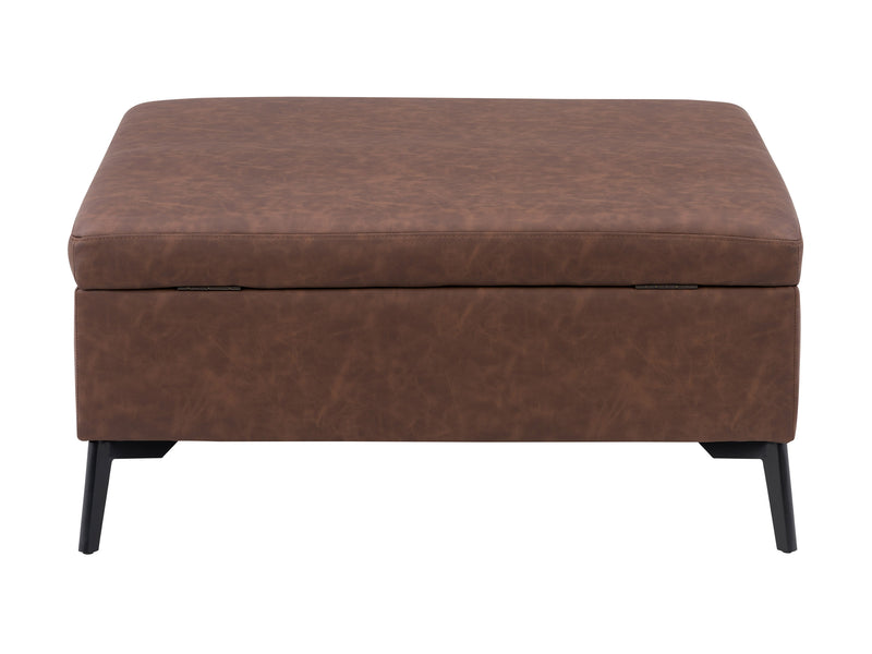 dark brown Mid-Century Modern Ottoman Linden Collection product image by CorLiving