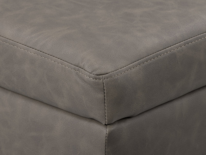 grey Mid-Century Modern Ottoman Linden Collection detail image by CorLiving