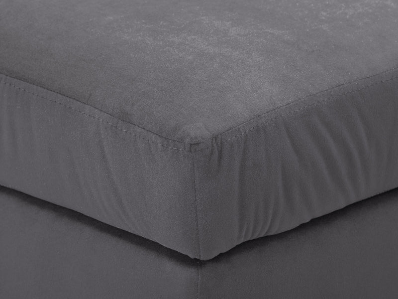 dark grey Velvet Storage Bench Perry Collection detail image by CorLiving