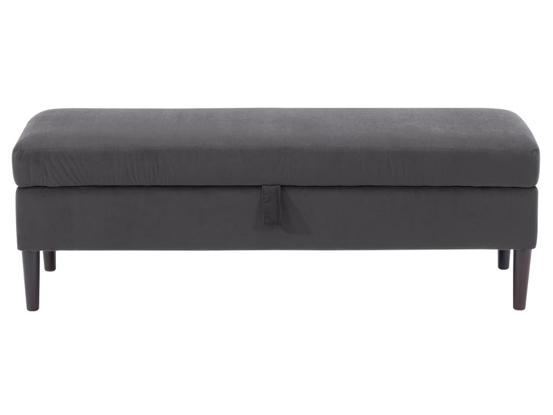 dark grey Velvet Storage Bench Perry Collection product image by CorLiving