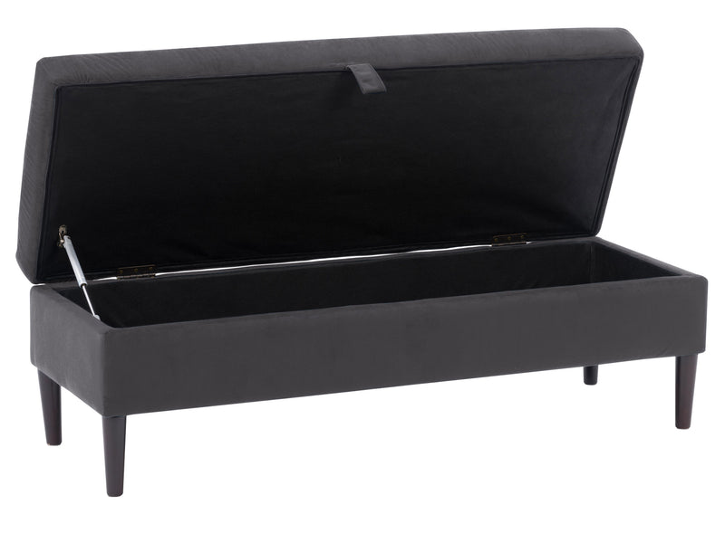 dark grey Velvet Storage Bench Perry Collection product image by CorLiving
