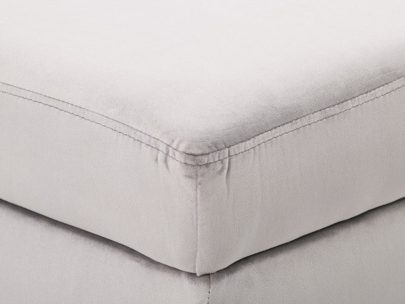 light grey Velvet Storage Bench Perry Collection detail image by CorLiving