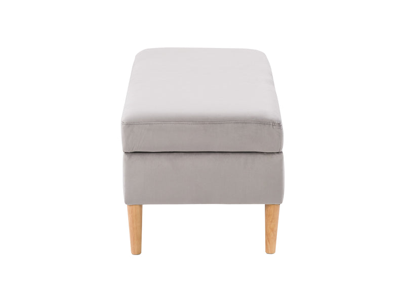 light grey Velvet Storage Bench Perry Collection product image by CorLiving