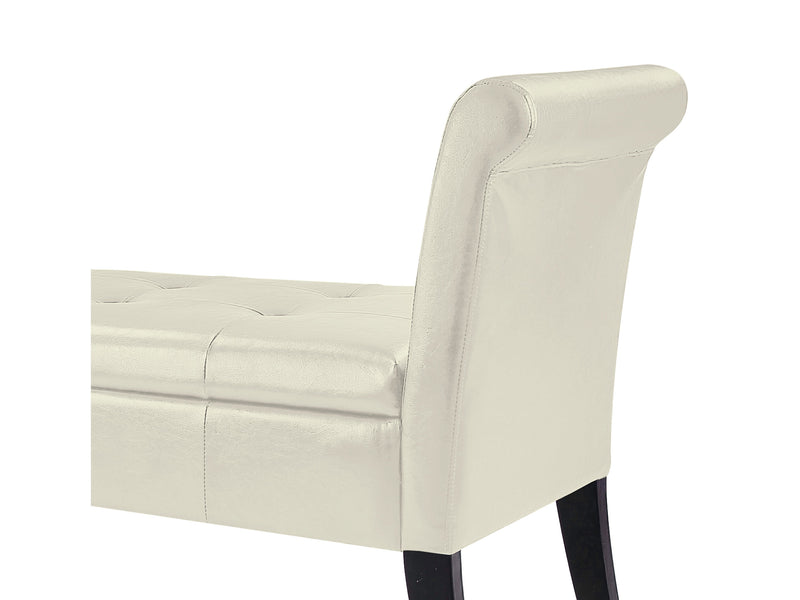 white Storage Bench with Arms Antonio Collection detail image by CorLiving