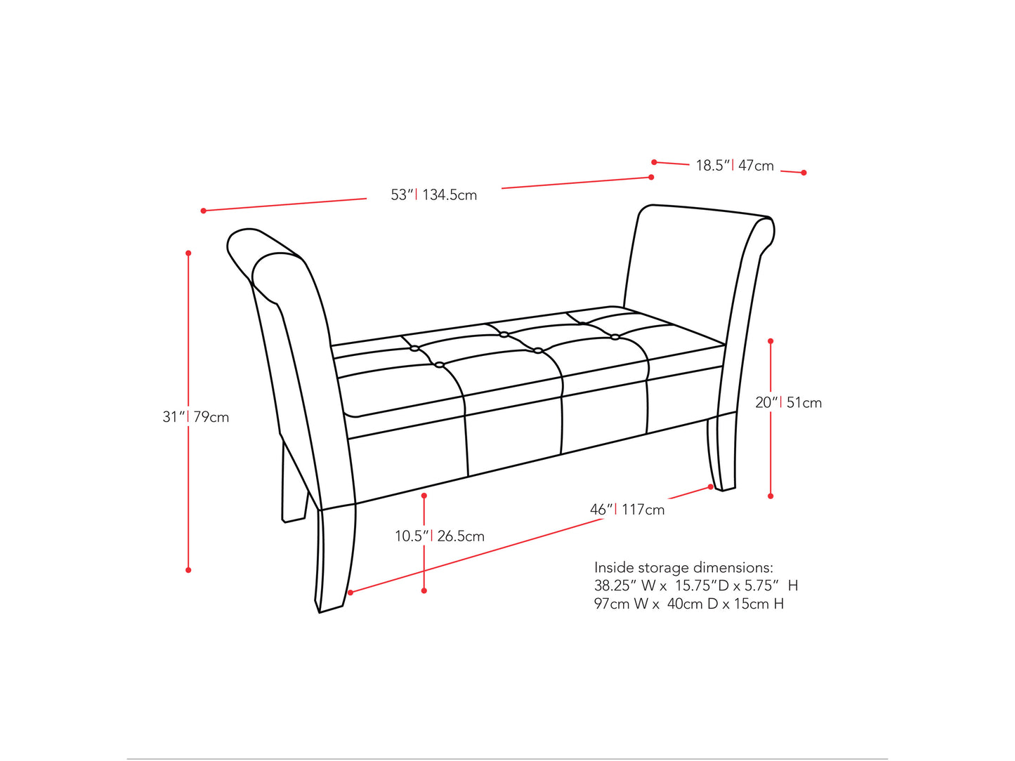 Elegant wooden storage bench with arms, featuring a rich dark brown finish, cushioned seat, and slatted backrest. Perfect for entryways or living rooms, offering both seating and storage solutions.