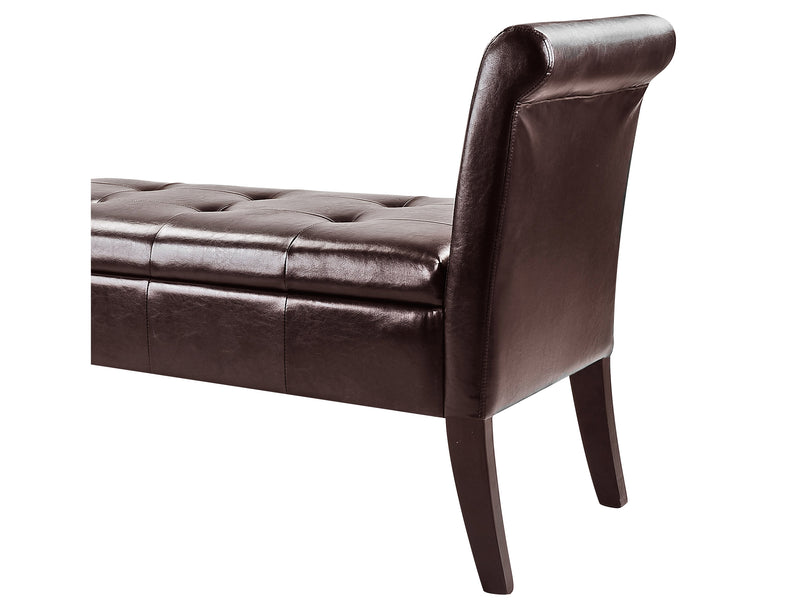 dark brown Storage Bench with Arms Antonio Collection detail image by CorLiving