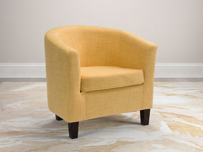 yellow Barrel Chair Sasha Collection lifestyle scene by CorLiving#color_sasha-yellow