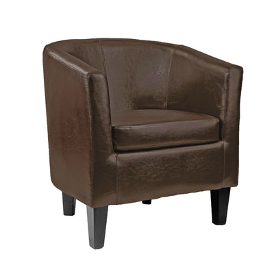 dark brown Leather Barrel Chair Sasha Collection product image by CorLiving#color_dark-brown