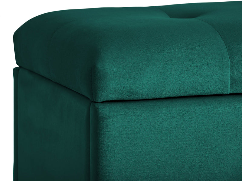 green Velvet Ottoman with Storage Asha Collection detail image by CorLiving