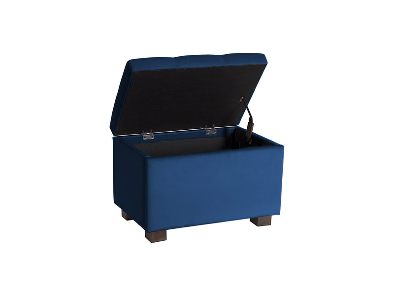 blue Velvet Ottoman with Storage Asha Collection product image by CorLiving