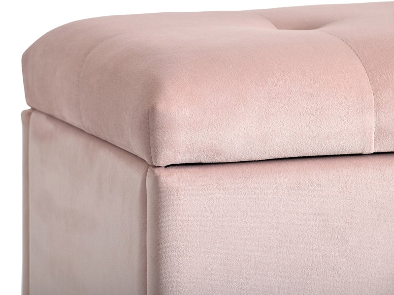 pink Velvet Ottoman with Storage Asha Collection detail image by CorLiving