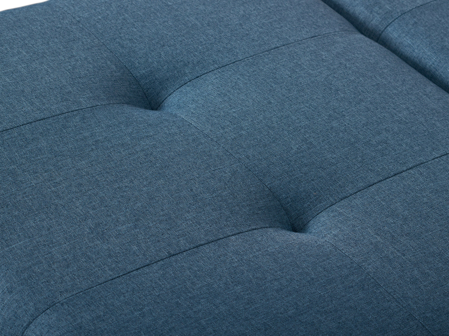 Gray double storage ottoman with tufted lid, wooden legs, and soft fabric upholstery; spacious interior storage for blankets, pillows, or other items. Ideal for living rooms or bedrooms.