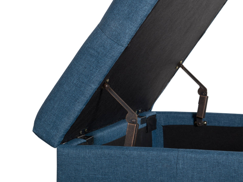 blue Double Storage Ottoman Bench Yves Collection detail image by CorLiving