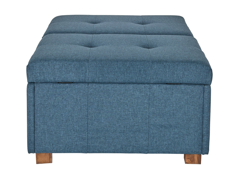 blue Double Storage Ottoman Bench Yves Collection product image by CorLiving