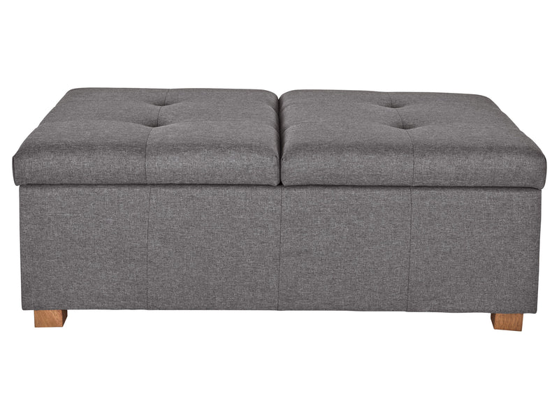 silver brown Double Storage Ottoman Bench Yves Collection product image by CorLiving