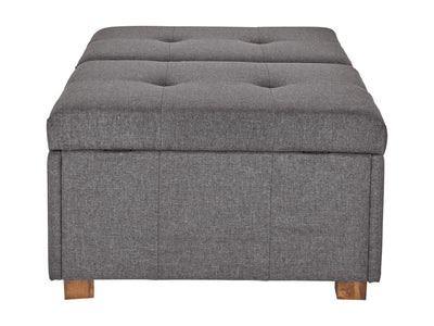 silver brown Double Storage Ottoman Bench Yves Collection product image by CorLiving#color_yves-silver-brown