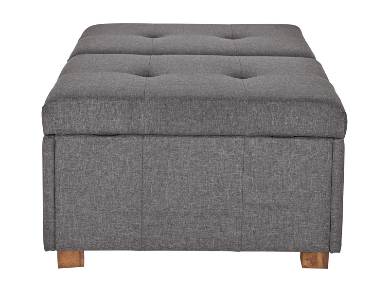 silver brown Double Storage Ottoman Bench Yves Collection product image by CorLiving