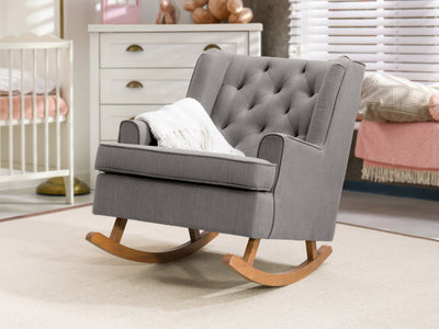light grey Modern Rocking Chair Freya Collection lifestyle scene by CorLiving#color_freya-light-grey