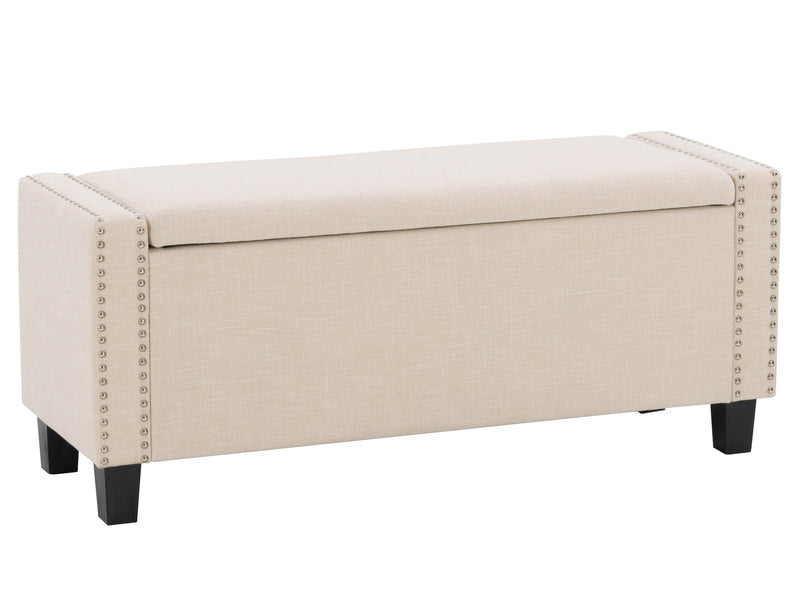 beige End of Bed Storage Bench Luna Collection product image by CorLiving