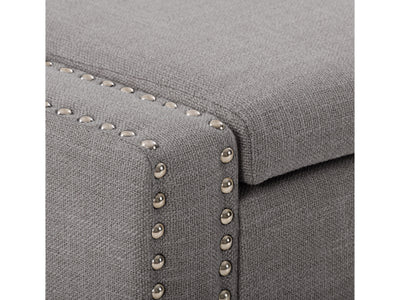 light grey End of Bed Storage Bench Luna Collection detail image by CorLiving#color_luna-light-grey