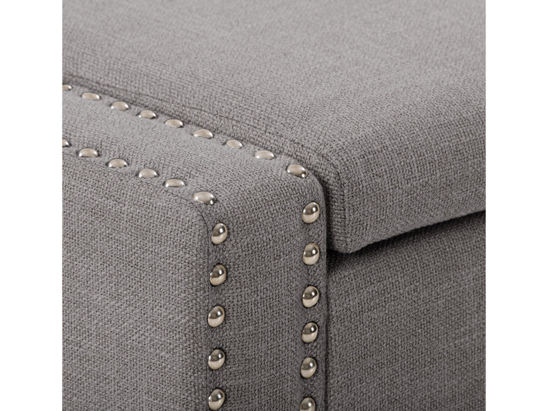 light grey End of Bed Storage Bench Luna Collection detail image by CorLiving