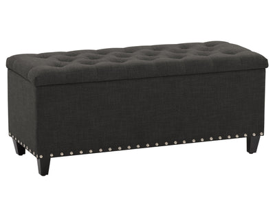 dark grey End of Bed Storage Bench Leilani Collection product image by CorLiving#color_leilani-dark-grey