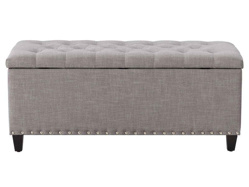 light grey End of Bed Storage Bench Leilani Collection product image by CorLiving